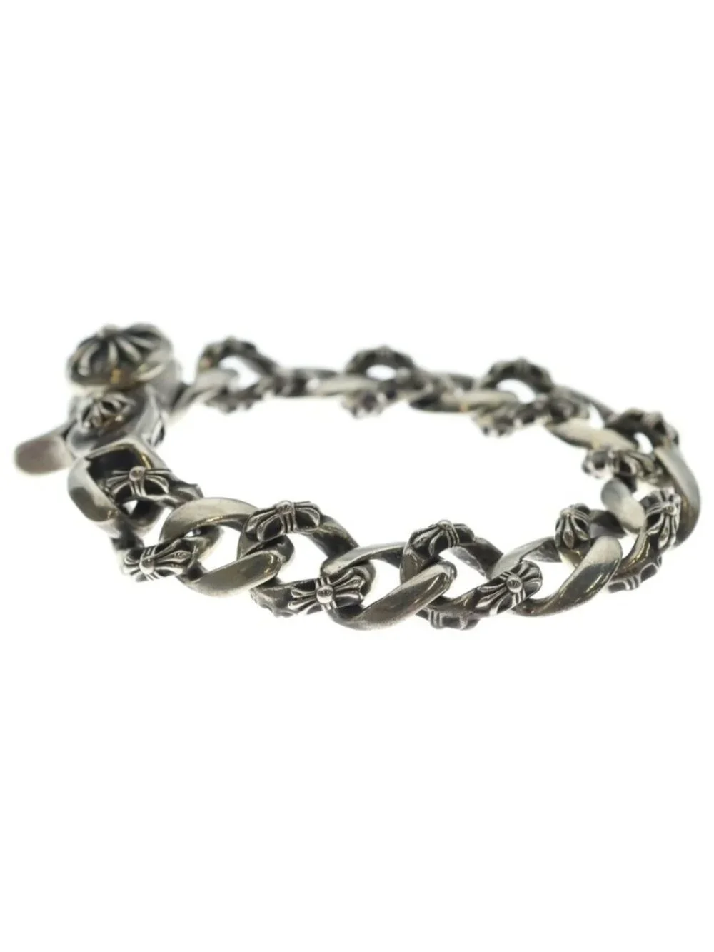 Chrome Hearts Fncy Chn Lnk Fancy Link Clip Bracelet 15 Links Silver